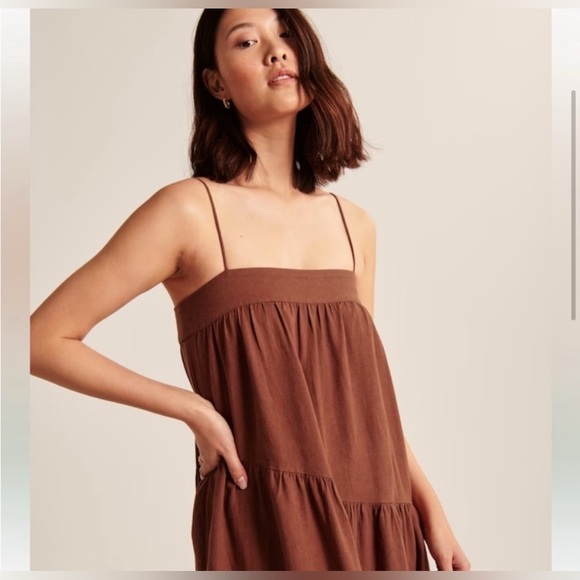 Abercrombie & Fitch Rust Asymmetrical Tiered Maxi Dress Size XL - Picture 5 of 13